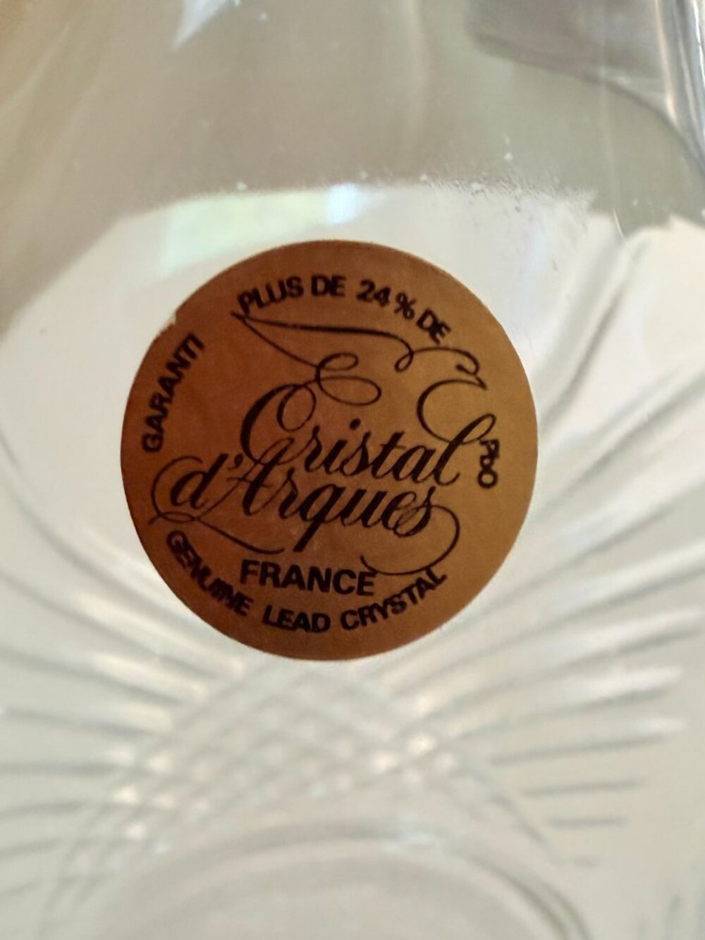 Vintage Liquor Decanter Cristal D'Arques Garanti France 24% Lead Crystal 9 3/4” - Picture 2 of 7